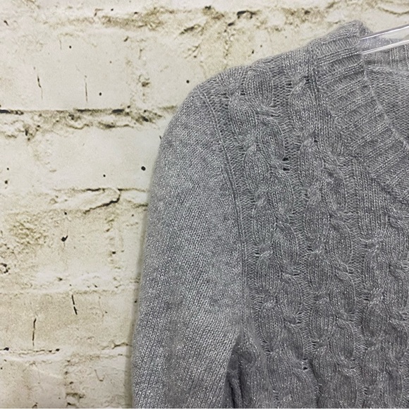Banana Republic Gray Metallic Weave Wool Cashmere Blend Sweater - Picture 2 of 4